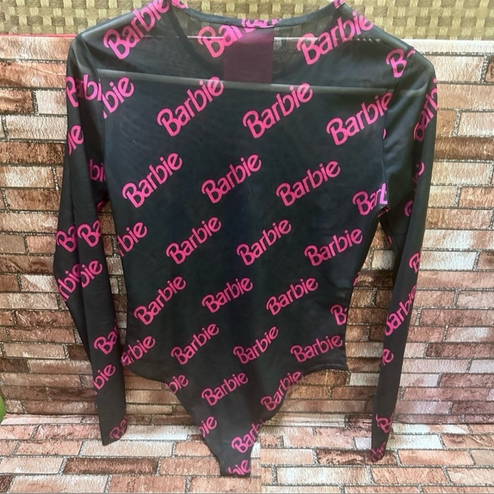 Barbie Black and Pink Bodysuit with Logo Print - Picture 2 of 8